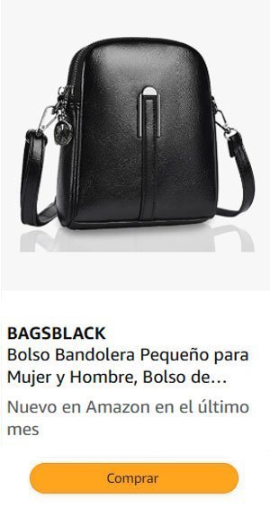 Bolso Bandolera Negro Pequeño Mujer